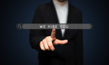 商务人士老板进行招聘面试人才选择概念