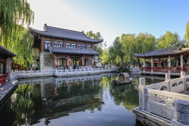 山东省老济南百花洲剧场 百花洲畔