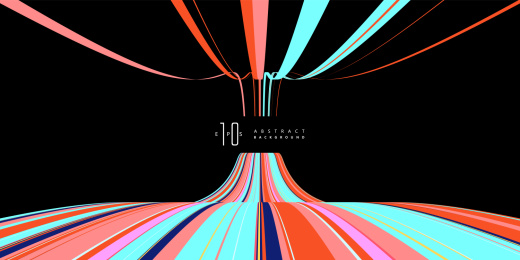 矢量图片彩色动感线条。