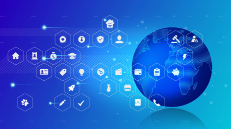 物联网通信,智能系统图标矢量背景素材