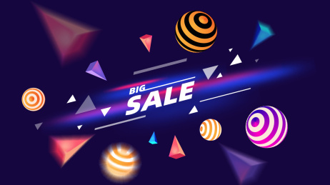 减价横幅，购物日促销海报或传单设计矢量背景素材