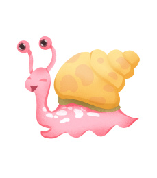扁平风格粉红色的蜗牛插画动物元素