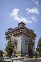 老挝国首都万象的帕特西门风景