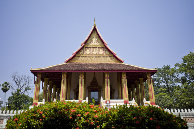 老挝国首都万象的玉佛寺风景