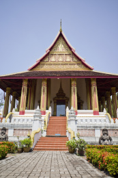 老挝国首都万象的玉佛寺风景