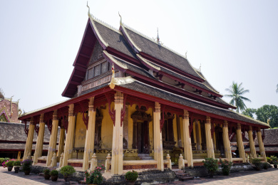 老挝国首都万象的玉佛寺风景