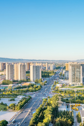 中国内蒙古呼和浩特城市晴天风光