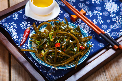 爽口凉菜老醋香菜凉拌海带丝