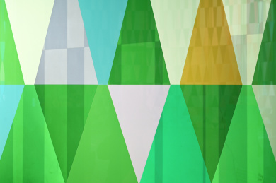 三角彩色图形拼贴艺术玻璃背景墙