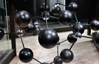 玻璃材料的化学分子结构式3D立体模型