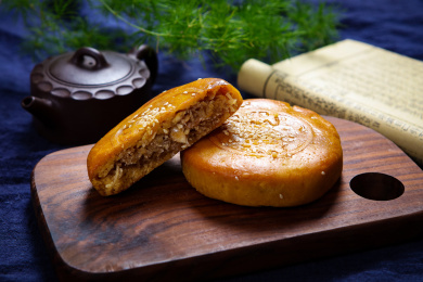 特色美食椰子丝馅的芝麻酥饼