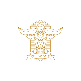 牛头徽章标志 牛头