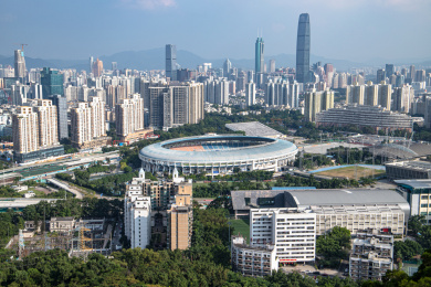 广东深圳福田区体育中心建筑群