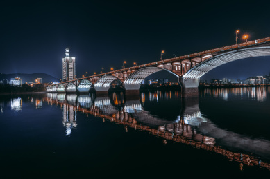 湖南省长沙市橘子洲大桥夜景