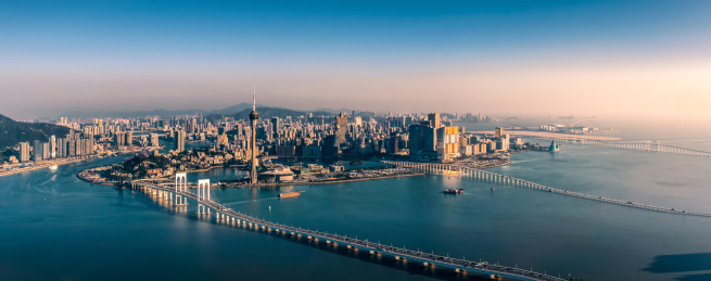 航拍中国澳门城市全景