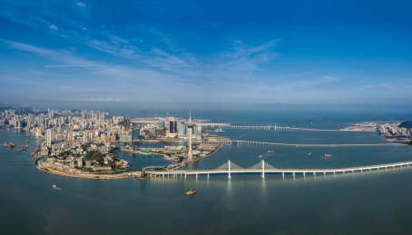 中国澳门特别行政区城市风光全景