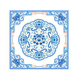 传统中式的装饰花纹，白色背景