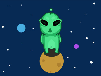 卡通绿色外星人