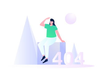 404页面，扁平矢量人物场景创意概念插画