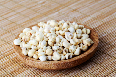 竹席子上的中医药材川贝母