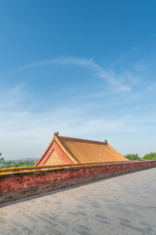 中国北京北海公园琼岛的古代园林建筑