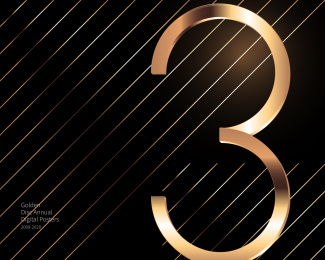 黑色金色数字抽象线条创意广告海报