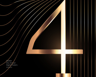 黑色金色数字抽象线条创意广告海报