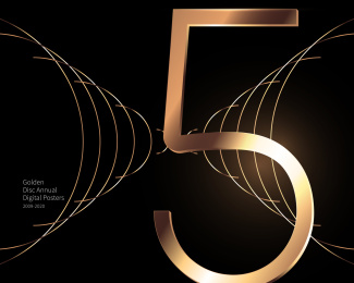 黑色金色数字抽象线条创意广告海报