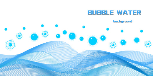矢量图蓝色泡泡水波背景图