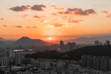 中国浙江温州瑞安城市风光