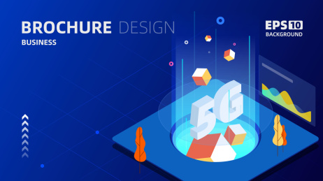 第五代移动通讯技术（5G）数字科技感背景图