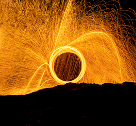 fire dancing with still wool