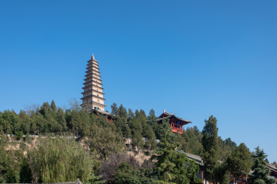 中国山西运城永济市普救寺砖塔