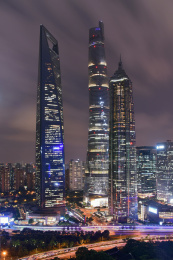 上海浦东陆家嘴金融区城市风光夜景