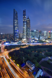 上海浦东陆家嘴金融区城市风光夜景