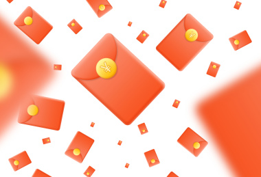 红色渐变新年红包电商设计元素