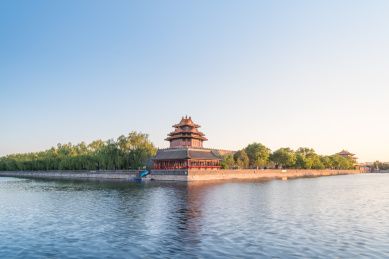 中国北京紫禁城角楼特写