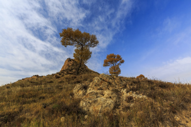 中国山西右玉右卫镇32边长城自然风光