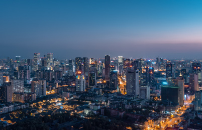 四川成都N8天幕市中心天际线夜景