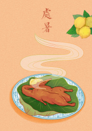 二十四节气插画手绘设计处暑