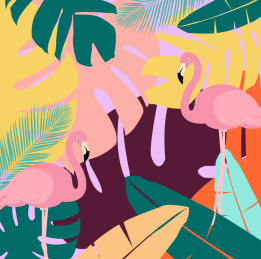 热带雨林背景的矢量插画(三)