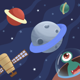 宇宙遨游幻想插画