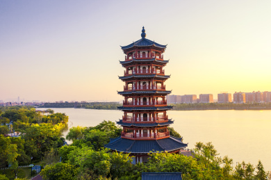 中国广东省东莞华阳湖湿地公园风光