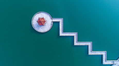 中国山东省德州市庆云县北海公园秋日航拍