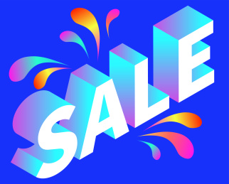 SALE炫彩渐变2.5D矢量插画素材