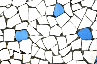 彩色瓷砖碎片镶嵌的马赛克墙面纹理特写