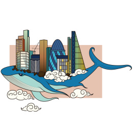 鲸鱼背上得城市 简洁