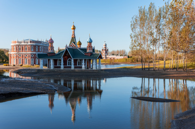 哈尔滨伏尔加庄园里的俄罗斯风格建筑景观