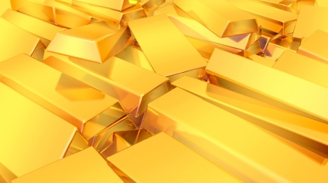 金色背景上一片散落的金条