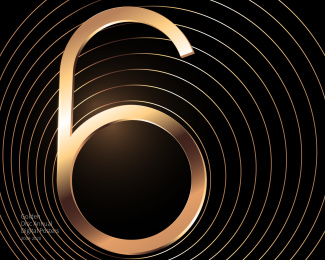 黑色金色数字抽象线条创意广告海报